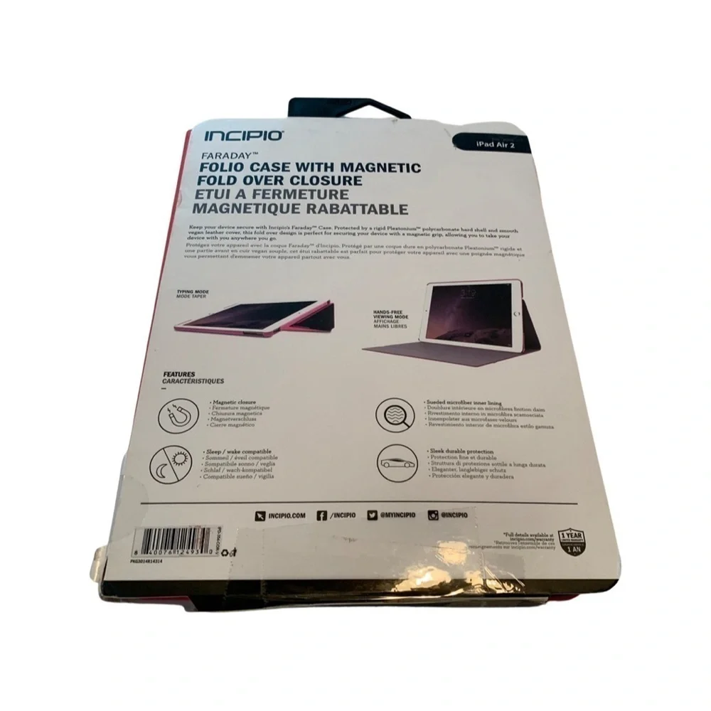 Incipio Pink Folio Case with Magnetic Fold Over Closure for the iPad Air 2
